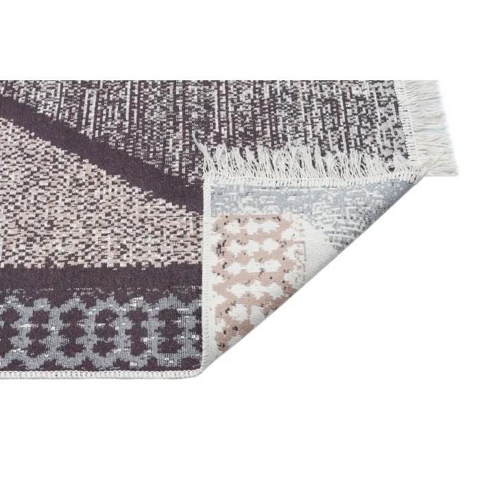 Arya Ar 02 Grey %100 Geri Dönüşümlü Pamuktan Çift Taraflı Yıkanabilir Modern Dekoratif Kilim