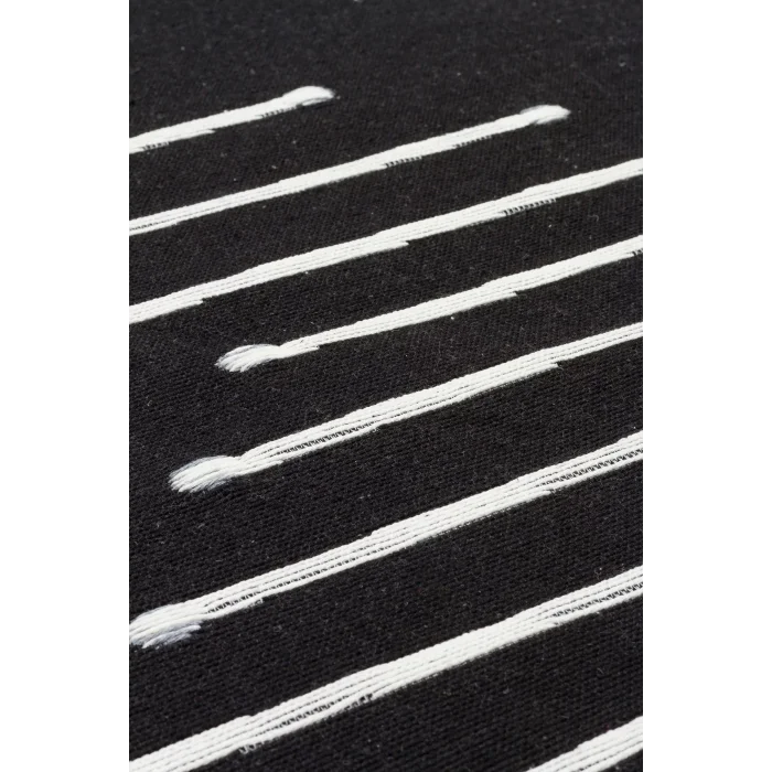 Arya Ar 15 Black %100 Geri Dönüşümlü Pamuktan Çift Taraflı Yıkanabilir Modern Dekoratif Kilim