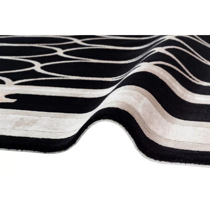 BAROQUE HALI 0313 Art Deco Bordürlü Çerçeveli Yumuşak Dokulu Parlak Dokuma Halı