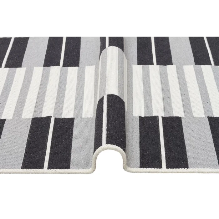 Arya Ar 16 Grey %100 Geri Dönüşümlü Pamuktan Çift Taraflı Yıkanabilir Modern Dekoratif Kilim