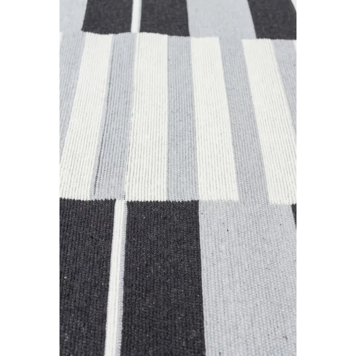 Arya Ar 16 Grey %100 Geri Dönüşümlü Pamuktan Çift Taraflı Yıkanabilir Modern Dekoratif Kilim