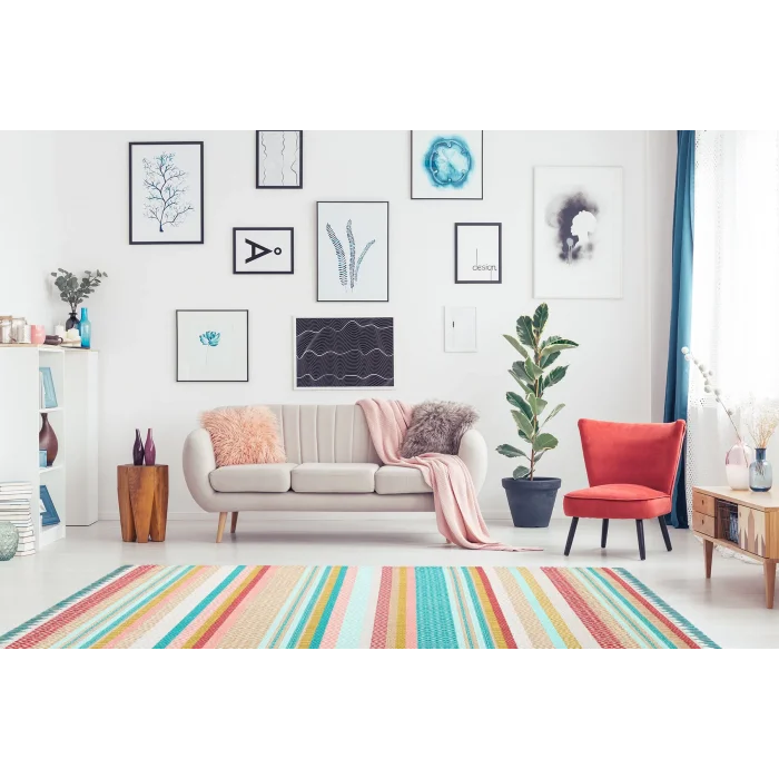 Aztec Az 01 Multy Antibakteriyel Hav Toz Vermez Yıkanabilir Kaymaz Modern İnce Dokuma Kilim