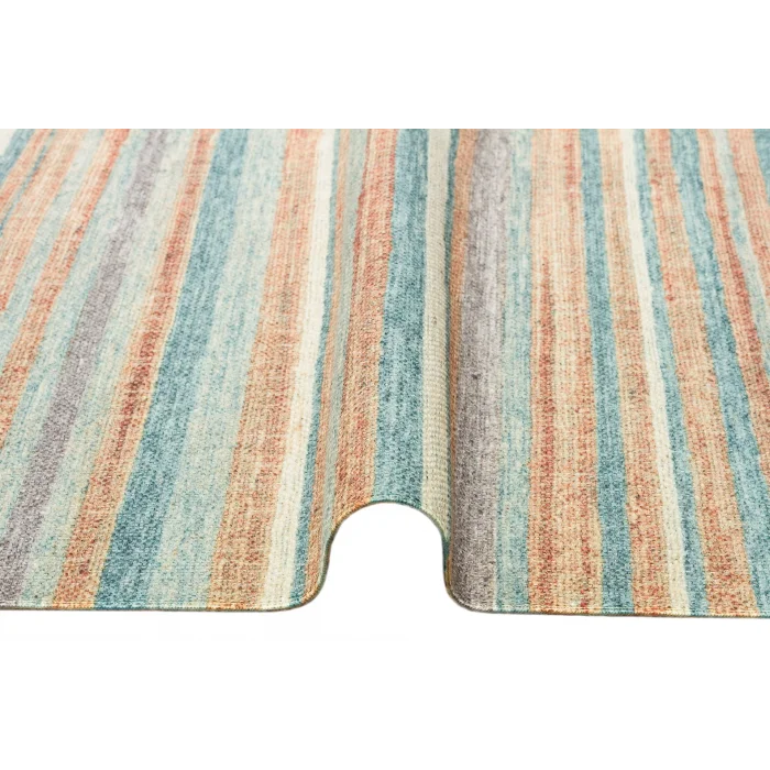 Asos As 04 Blue Jüt Hasır Görünümlü Hav Toz Vermeyen Çift Taraflı Kullanılabilen Yıkanabilir Kilim