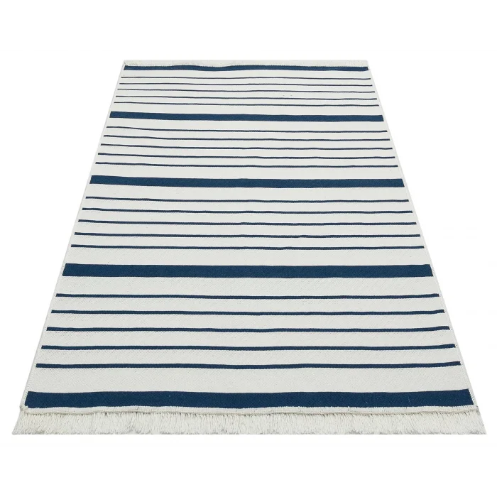 Arya Ar 14 Marine %100 Geri Dönüşümlü Pamuktan Çift Taraflı Yıkanabilir Modern Dekoratif Kilim