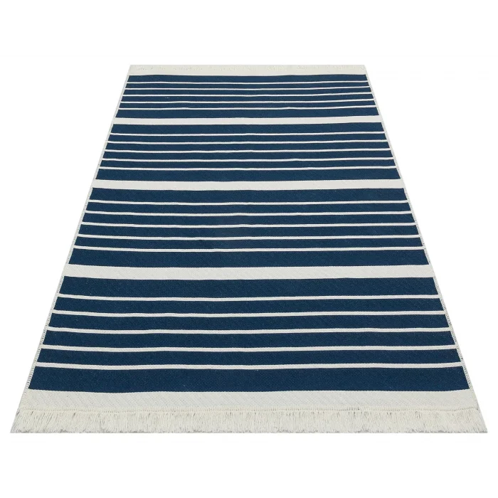 Arya Ar 14 Marine %100 Geri Dönüşümlü Pamuktan Çift Taraflı Yıkanabilir Modern Dekoratif Kilim