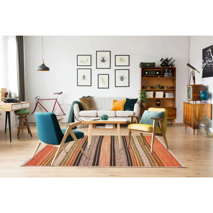 Asos As 02 Terra Jüt Hasır Görünümlü Hav Toz Vermeyen Çift Taraflı Kullanılabilen Yıkanabilir Kilim