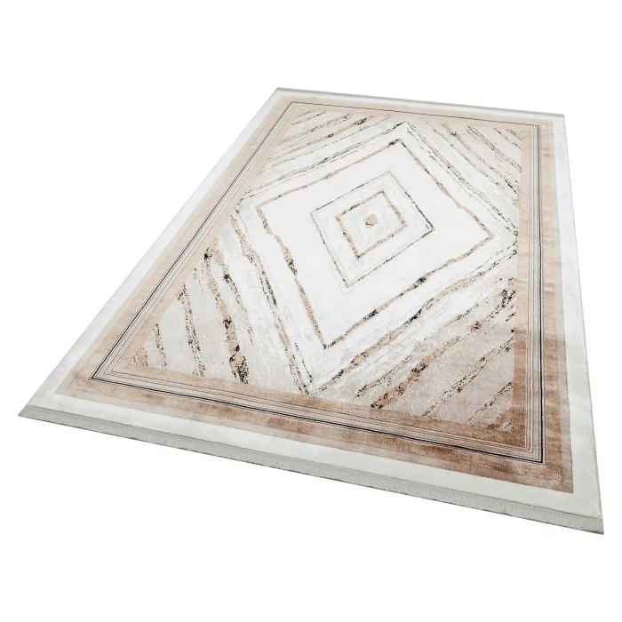 BAROQUE HALI 0275 Art Deco Bordürlü Çerçeveli Yumuşak Dokulu Parlak Dokuma Halı