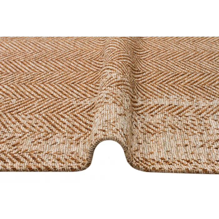 Brooklyn 04 Natural Beıge Hasır Görünümlü Kaymaz Renkli Dokuma Modern Kilim