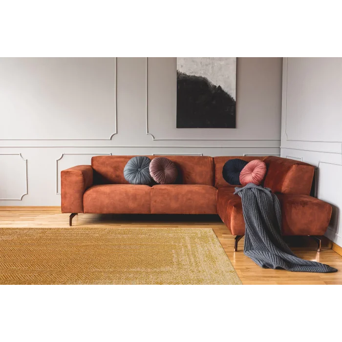 Brooklyn 04 Natural Beıge Hasır Görünümlü Kaymaz Renkli Dokuma Modern Kilim