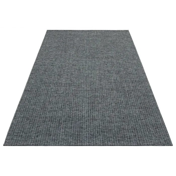 Brookyn Brk 01 Antrasit Sılver Hasır Görünümlü Kaymaz Renkli Dokuma Modern Kilim