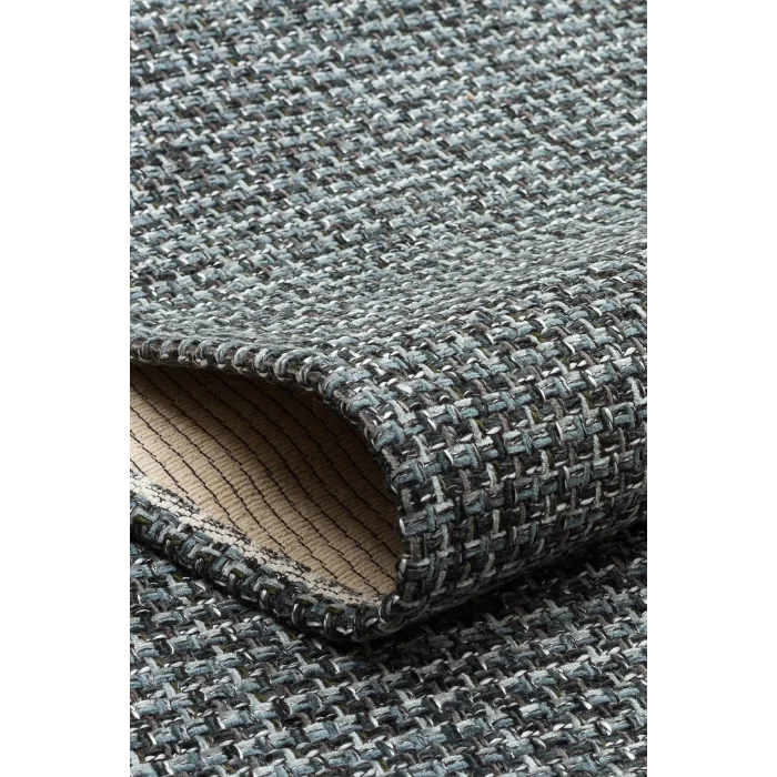 Brookyn Brk 01 Antrasit Sılver Hasır Görünümlü Kaymaz Renkli Dokuma Modern Kilim