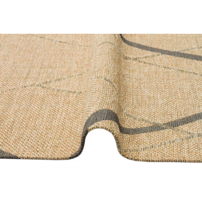 Brooklyn Brk 05 Natural Grey Hasır Görünümlü Kaymaz Renkli Dokuma Modern Kilim