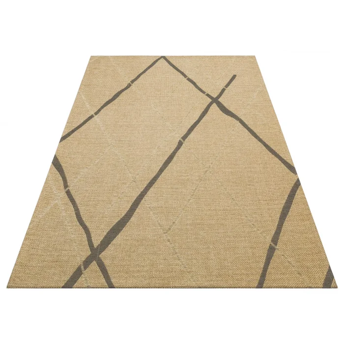 Brooklyn Brk 05 Natural Grey Hasır Görünümlü Kaymaz Renkli Dokuma Modern Kilim