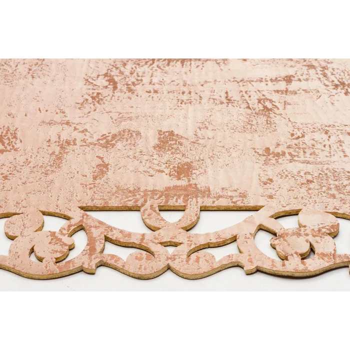 BIANCA DERI 0015 Klasik Ve Modern İşleme ve Oymaya Sahip Parlak Bordürlü Suni Deri Halı