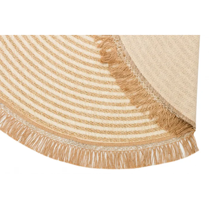 Brooklyn Brk 07 Ivory Hasır Görünümlü Kaymaz Renkli Dokuma Modern Kilim