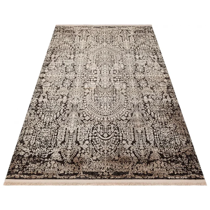 Cordoba Db 04 Antrasit Vizon Parlak Yüksek Alçak Dokulu Modern Makine Halısı