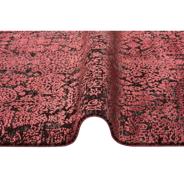 Cordoba Db 04 Antrasit Burgundy Parlak Yüksek Alçak Dokulu Modern Makine Halısı