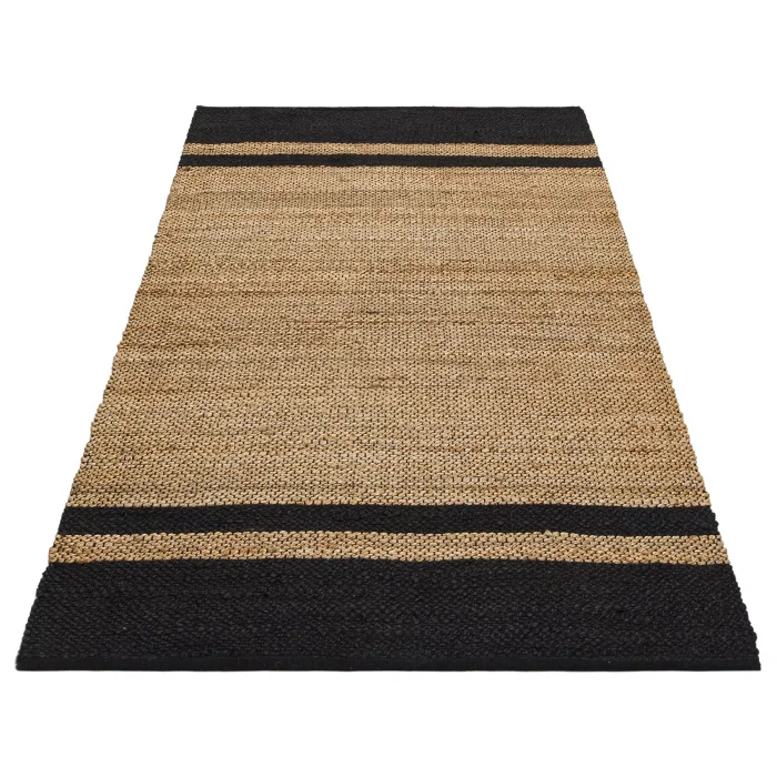 Echo Ech 07 Natural Black Flatweave El Dokuma Naturel Jüt Hasır Halı