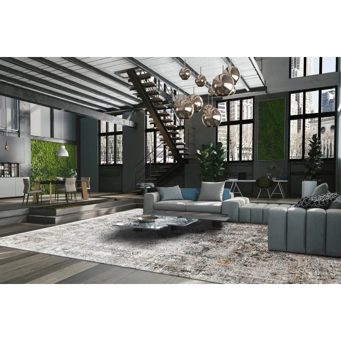 FRESCO HALI 0213 Yüksek Alçak Dokulu Özel Işıltılı Yüksek Kaliteli Sık Dokuma Modern Salon Halısı