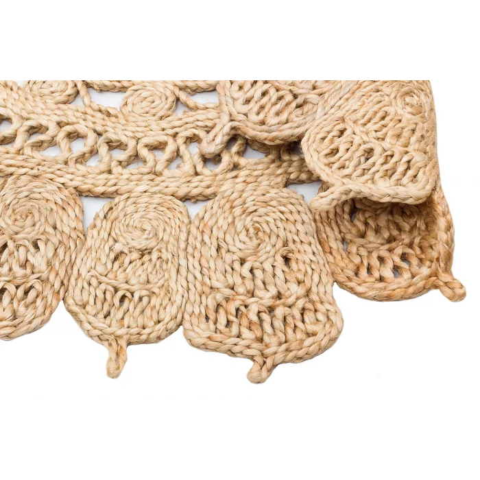 Solo Jüt 108 Natural XW Yuvarlak El Dokuma Flatweave Naturel Jüt Hasır Halı
