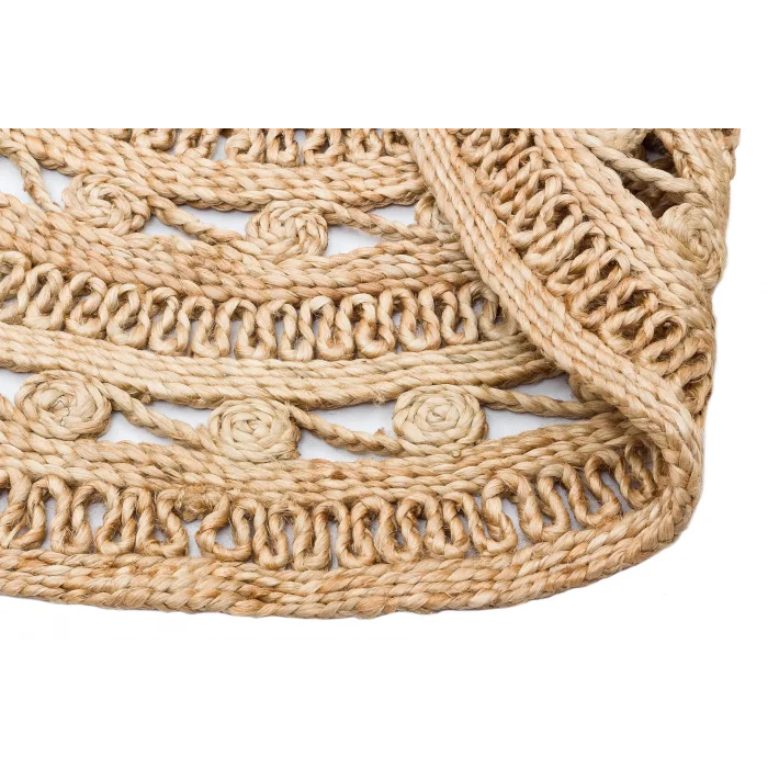 Solo Jüt 106 Dhurrie XW Yuvarlak El Dokuma Flatweave Naturel Jüt Hasır Halı