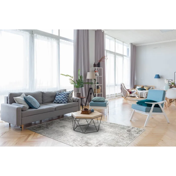 FRESCO HALI 0252 Yüksek Alçak Dokulu Özel Işıltılı Yüksek Kaliteli Sık Dokuma Modern Salon Halısı