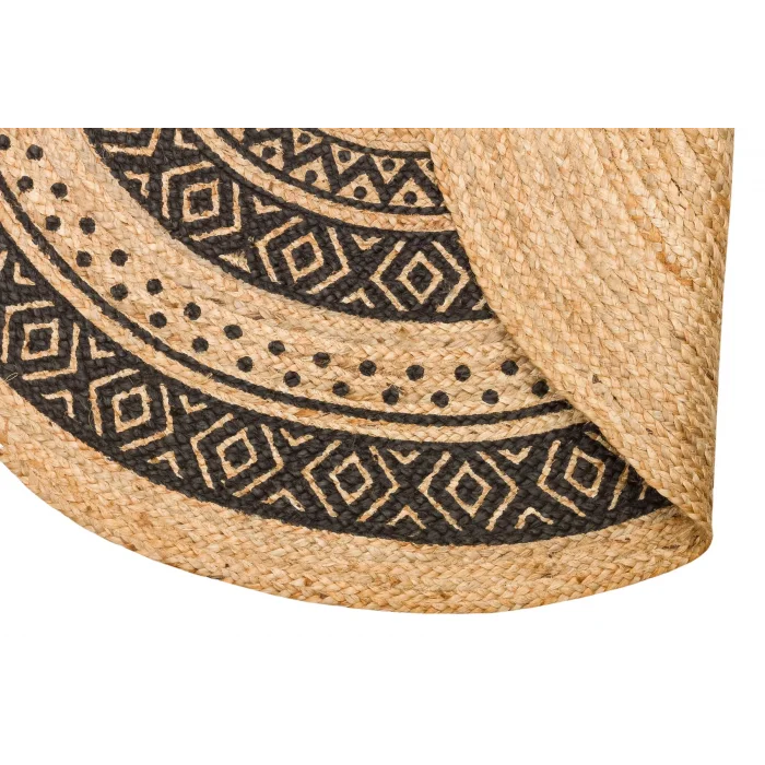 Juno Jüt Ech 08 Natural Black Flatweave El Dokuma Naturel Jüt Hasır Halı