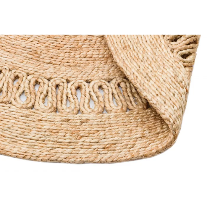 Solo Jüt 112 Natural XW Yuvarlak El Dokuma Flatweave Naturel Jüt Hasır Halı