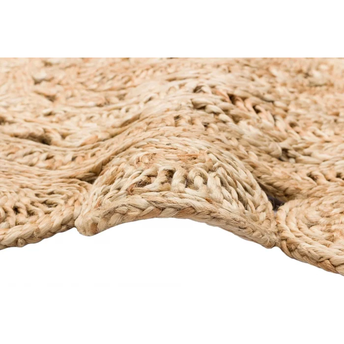 Solo Jüt 105 Dhurrie XW Yuvarlak El Dokuma Flatweave Naturel Jüt Hasır Halı