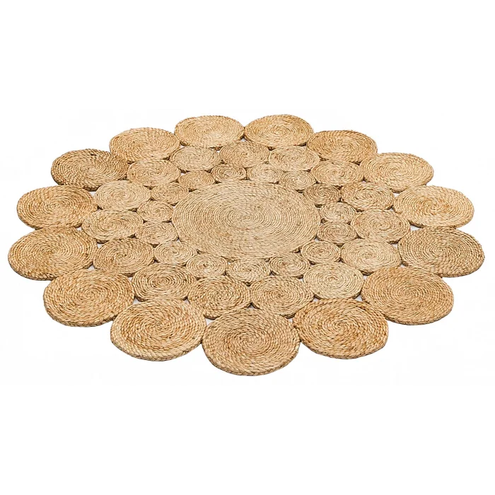 Solo Jüt 111 Natural XW Yuvarlak El Dokuma Flatweave Naturel Jüt Hasır Halı