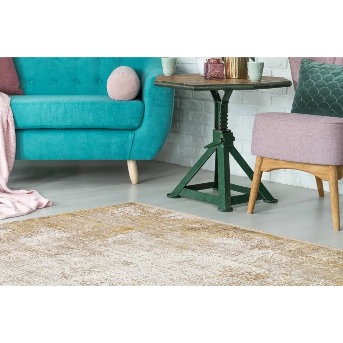 FRESCO HALI 0609 Yüksek Alçak Dokulu Özel Işıltılı Yüksek Kaliteli Sık Dokuma Modern Salon Halısı