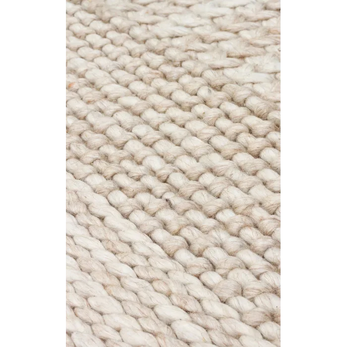 Jade J352 Beıge  Naturel Kazak Örgü Desenli El Dokuma Örgü Halı