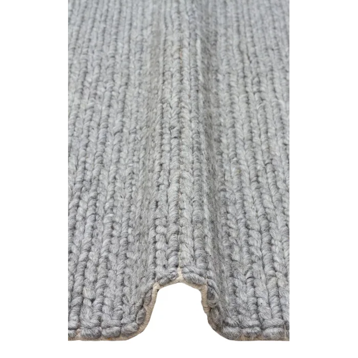 Jade Basketweave Grey Naturel Kazak Örgü Desenli El Dokuma Örgü Halı