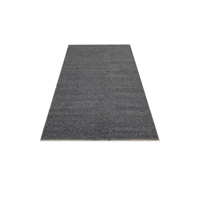 Jade Basketweava Antrasit Naturel Kazak Örgü Desenli El Dokuma Örgü Halı