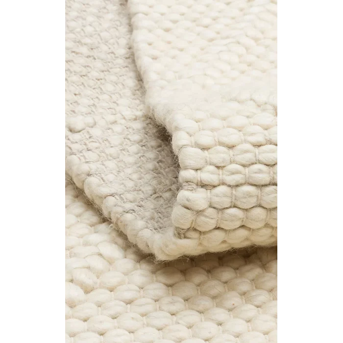 Jade Dıamond Cream Naturel Kazak Örgü Desenli El Dokuma Örgü Halı