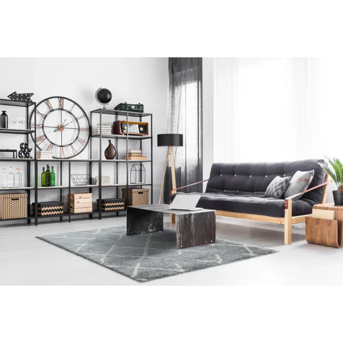 LOFT HALI 0011 Hav Toz Vermez Yumuşak Dokulu Etnik Desenli Uzun Tüylü Pofuduk Shaggy Halı