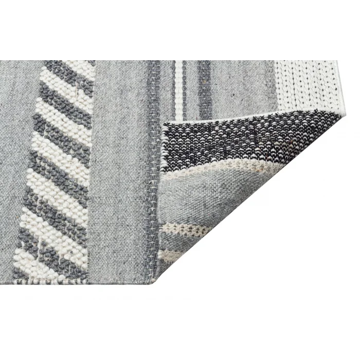 Jade Jd 05 Grey Naturel Kazak Örgü Desenli El Dokuma Örgü Halı