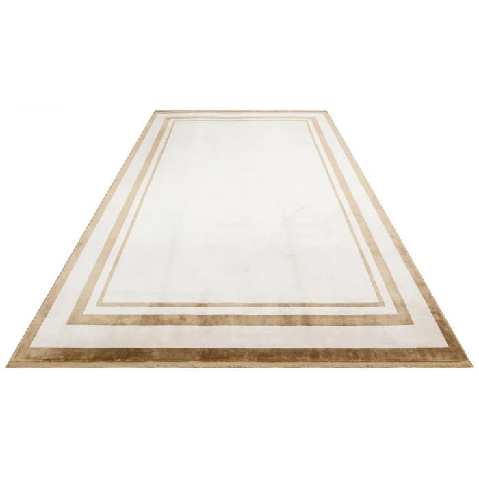 LUGANO HALI 0202 Art Deco Modern Bordürlü Yüksek Kalite Sık Dokuma Salon Halısı