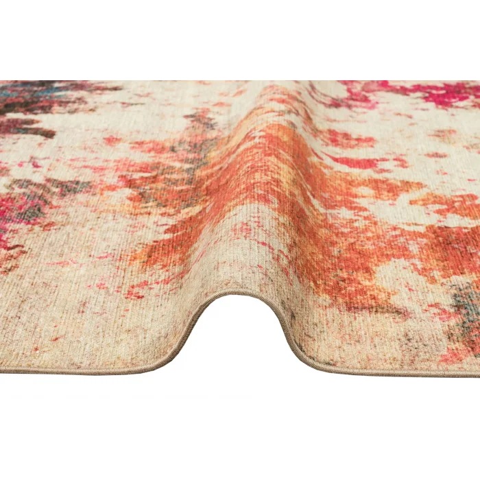 LUNA HALI 0426 Otantik Geleneksel Desenli Yıkanabilir Renkli Baskı Kilim