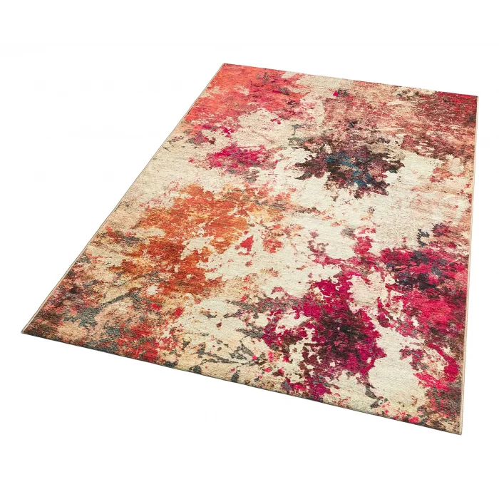 LUNA HALI 0426 Otantik Geleneksel Desenli Yıkanabilir Renkli Baskı Kilim