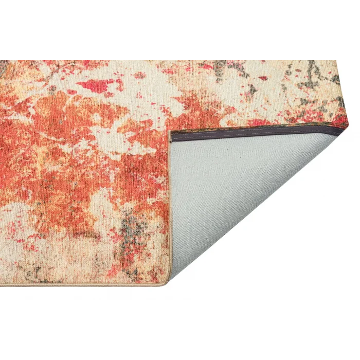 LUNA HALI 0426 Otantik Geleneksel Desenli Yıkanabilir Renkli Baskı Kilim