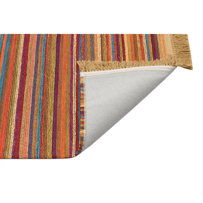LUNA NEW HALI 0019 Otantik Geleneksel Desenli Yıkanabilir Renkli Baskı Kilim