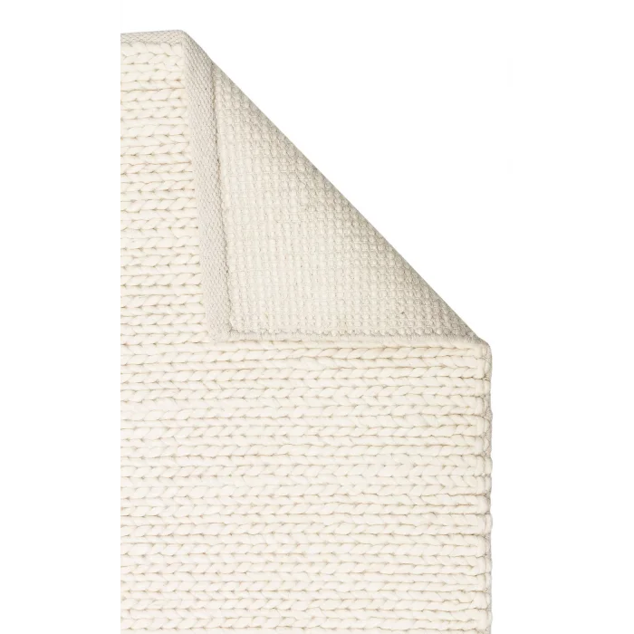 Jade Basketweave Cream Naturel Kazak Örgü Desenli El Dokuma Örgü Halı