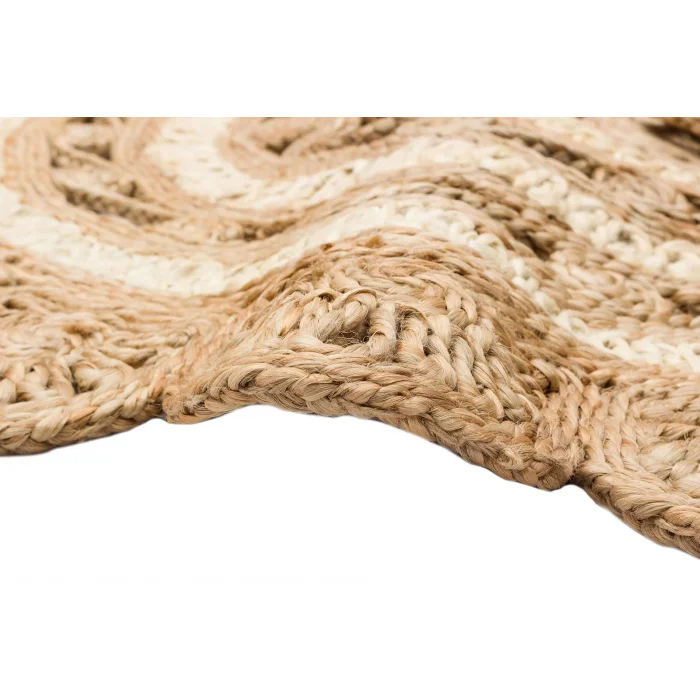 Solo Jüt 105 Natural White Yuvarlak El Dokuma Flatweave Naturel Jüt Hasır Halı