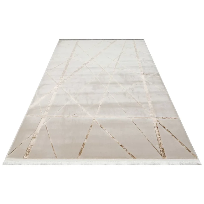 LISBON HALI 0033 Parlak Dokulu Modern Desen ve Renkli Metalik Işıltılı Makine Halısı