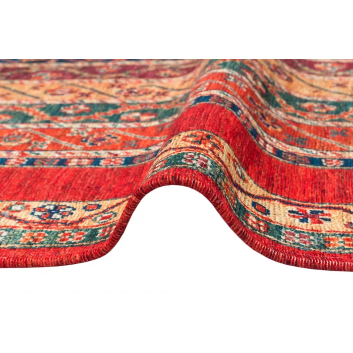 LUNA NEW HALI 0026 Otantik Geleneksel Desenli Yıkanabilir Renkli Baskı Kilim