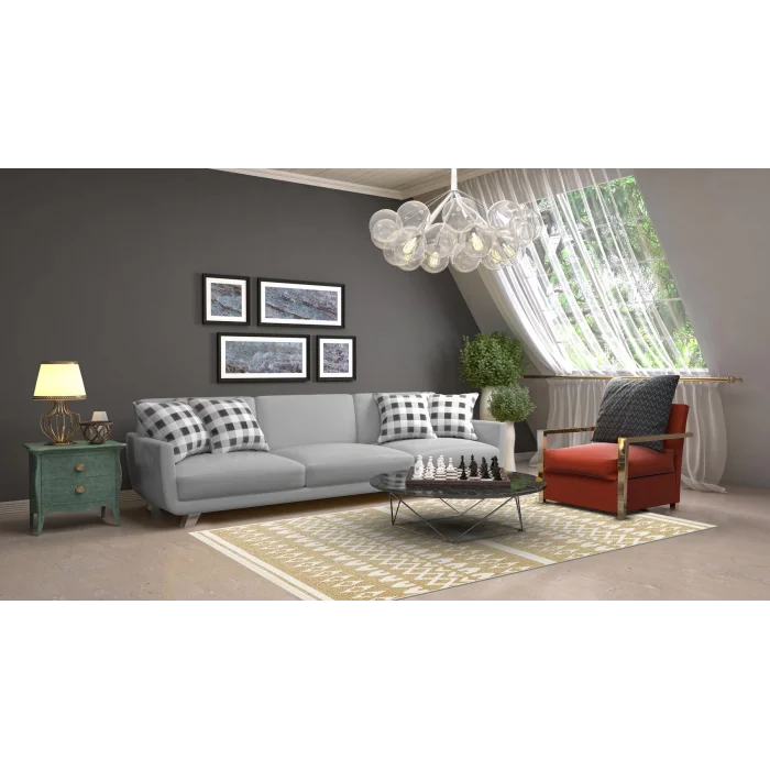 MONDO KILIM 0025 İskandinav Yıkanabilir Çift Taraflı Modern Halı