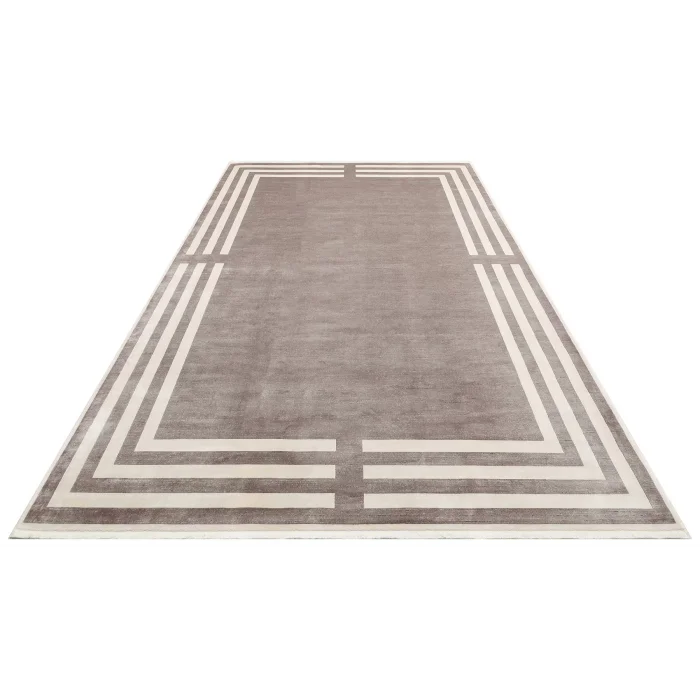 LUGANO HALI 0079 Art Deco Modern Bordürlü Yüksek Kalite Sık Dokuma Salon Halısı