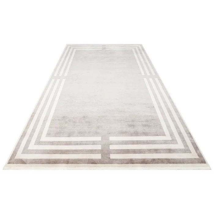 LUGANO HALI 0079 Art Deco Modern Bordürlü Yüksek Kalite Sık Dokuma Salon Halısı