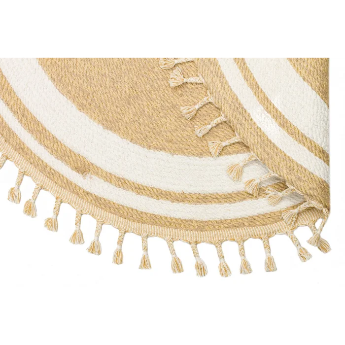 Patna PTN 06 Natural White Jüt Hasır Görünümlü Hav Toz Vermez Dekoratif Örgü Halı